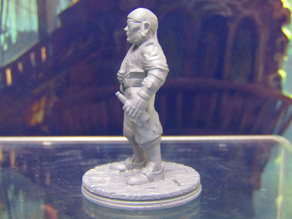 Bandana Wearing Human Pirate Crewman w/Bottle Miniature Figure 3D Printed Model