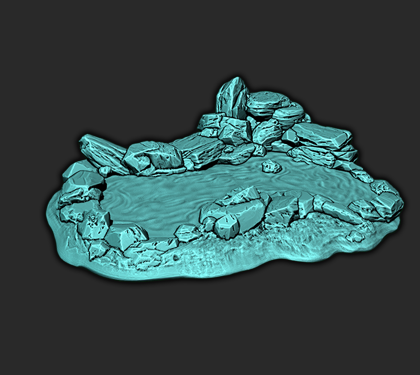 Pond Watering Hole Set Scatter Terrain Tabletop Scenery 28mm Dungeons & Dragons