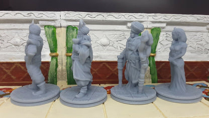 Arabian King, Chancellor, Prince & Princess Mini Figure 28-32MM Resin 3D Printed