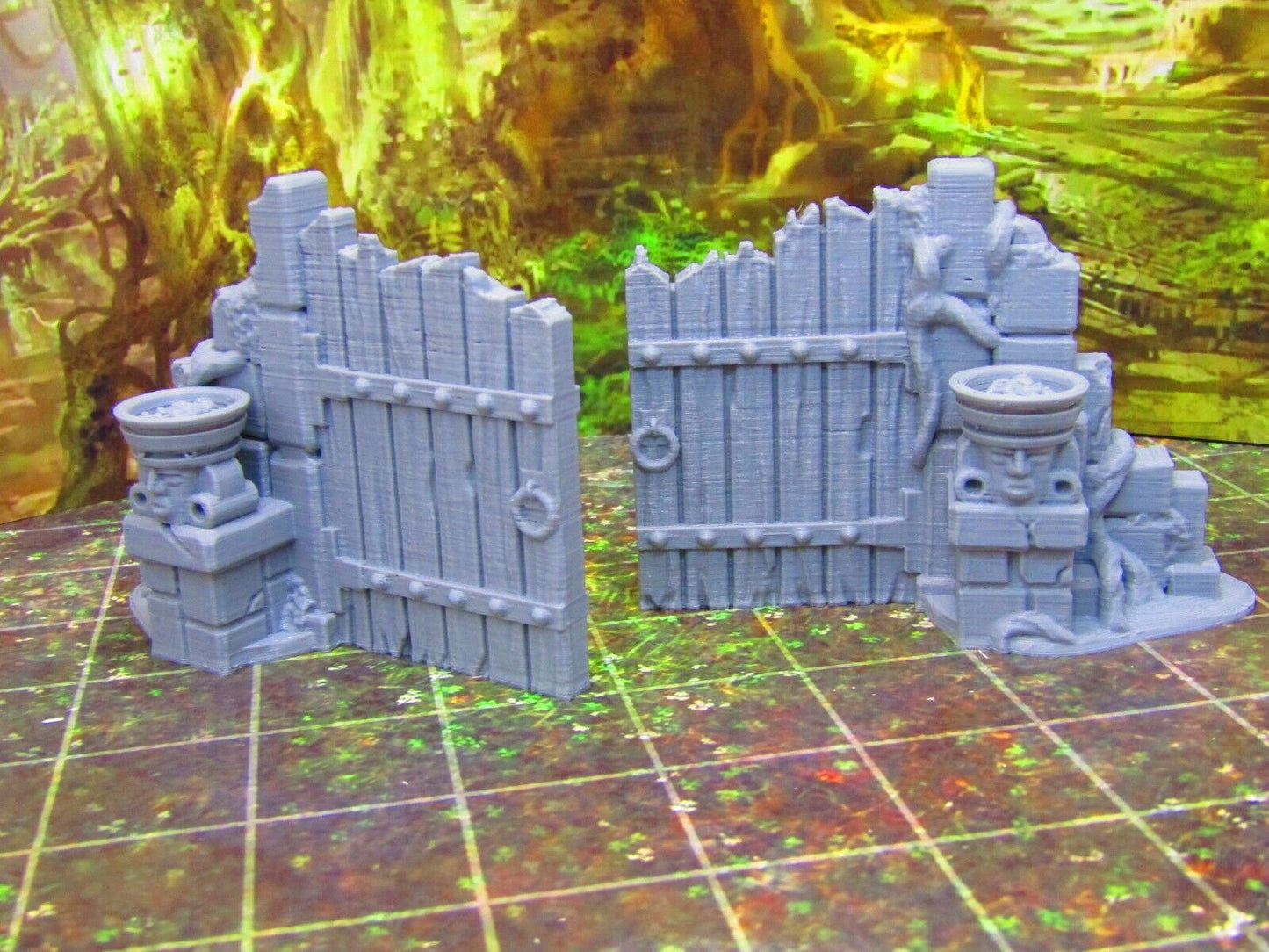 Jungle Temple Entrance Gateway Doors Scatter Terrain Scenery 3D Printed Model