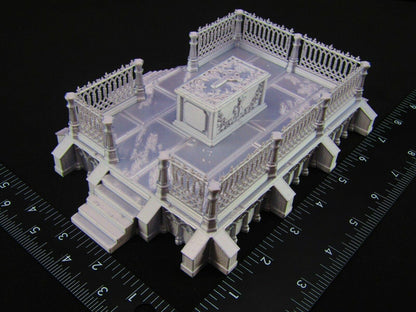 Raised Fenced in Tomb for Graveyard / Cemetery Scatter Terrain Scenery Tabletop