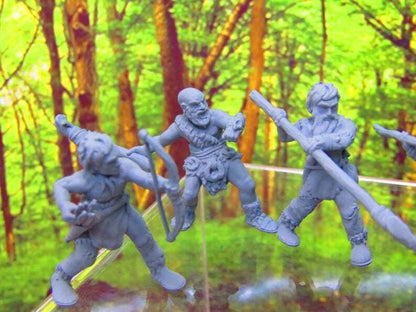 5p Prehistoric Villager Tribe Hunter Set Mini Miniature 3D Printed Figure Model