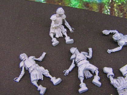 5pc Undead Skeletons Fallen Dead Warriors Soldiers Mini Miniatures 3D Printed