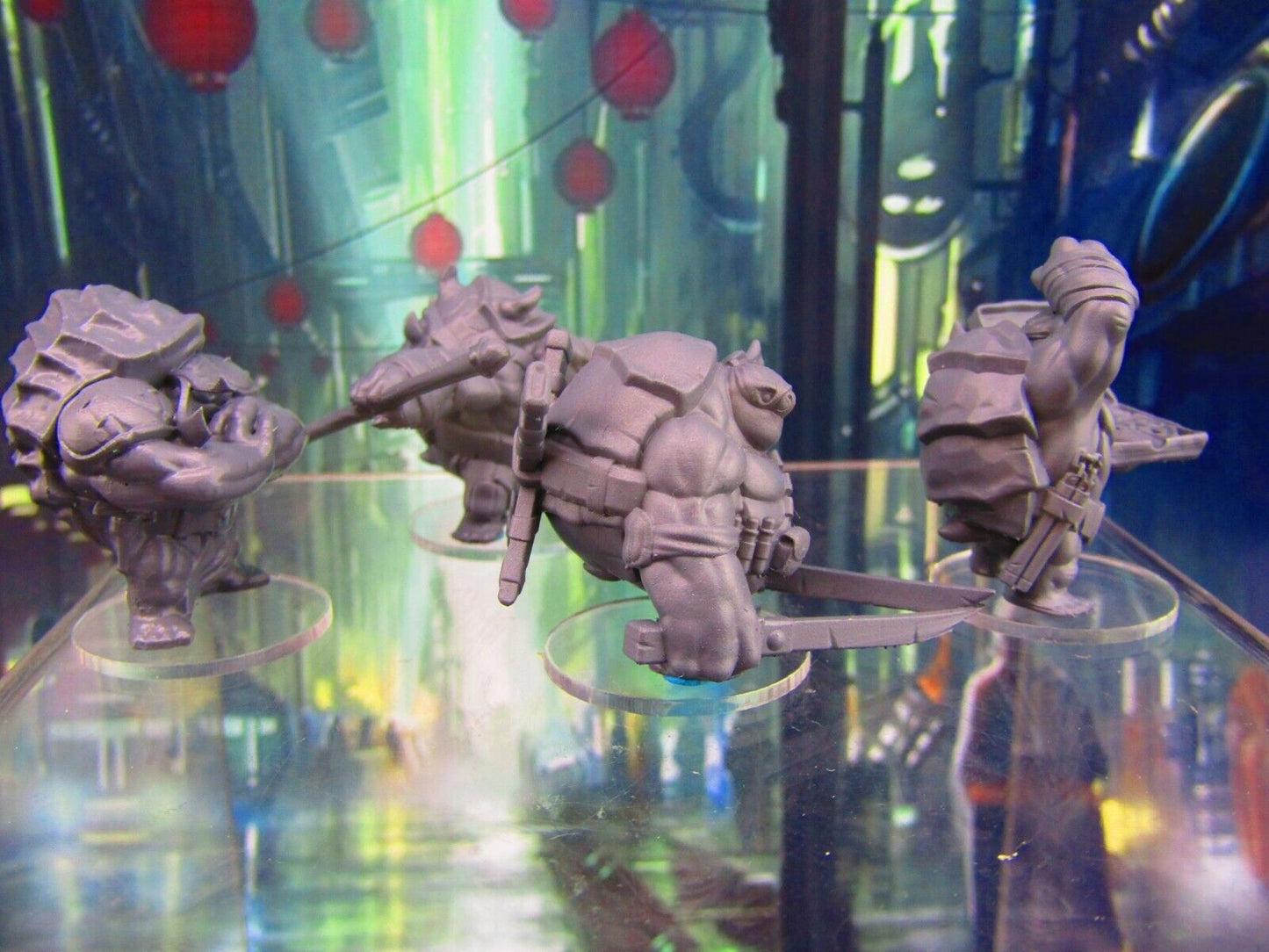 4pc Tortle Ninja Team Turtle Man Race Mini Miniature Figure 3D Printed Model