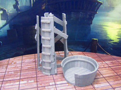 Crow's Nest Pirate Ship Watchtower Scatter Terrain Scenery 3D Printed Model