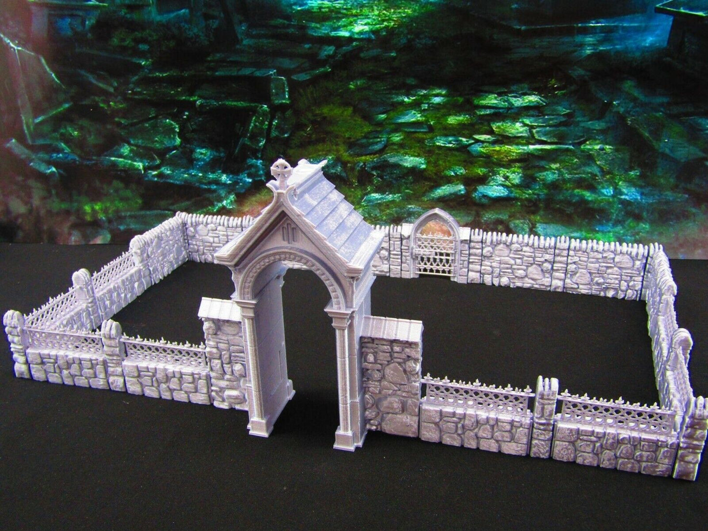 32pc Fence Set Graveyard / Cemetery Scatter Terrain Scenery Tabletop Gaming