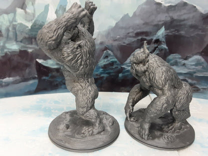 Yeti Pair Miniature Mini Figure Tabletop Game Piece Dungeons & Dragons