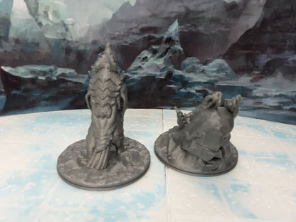 2x Dire Penguin Monsters Miniature Mini Figure Dungeons & Dragons D&D Model
