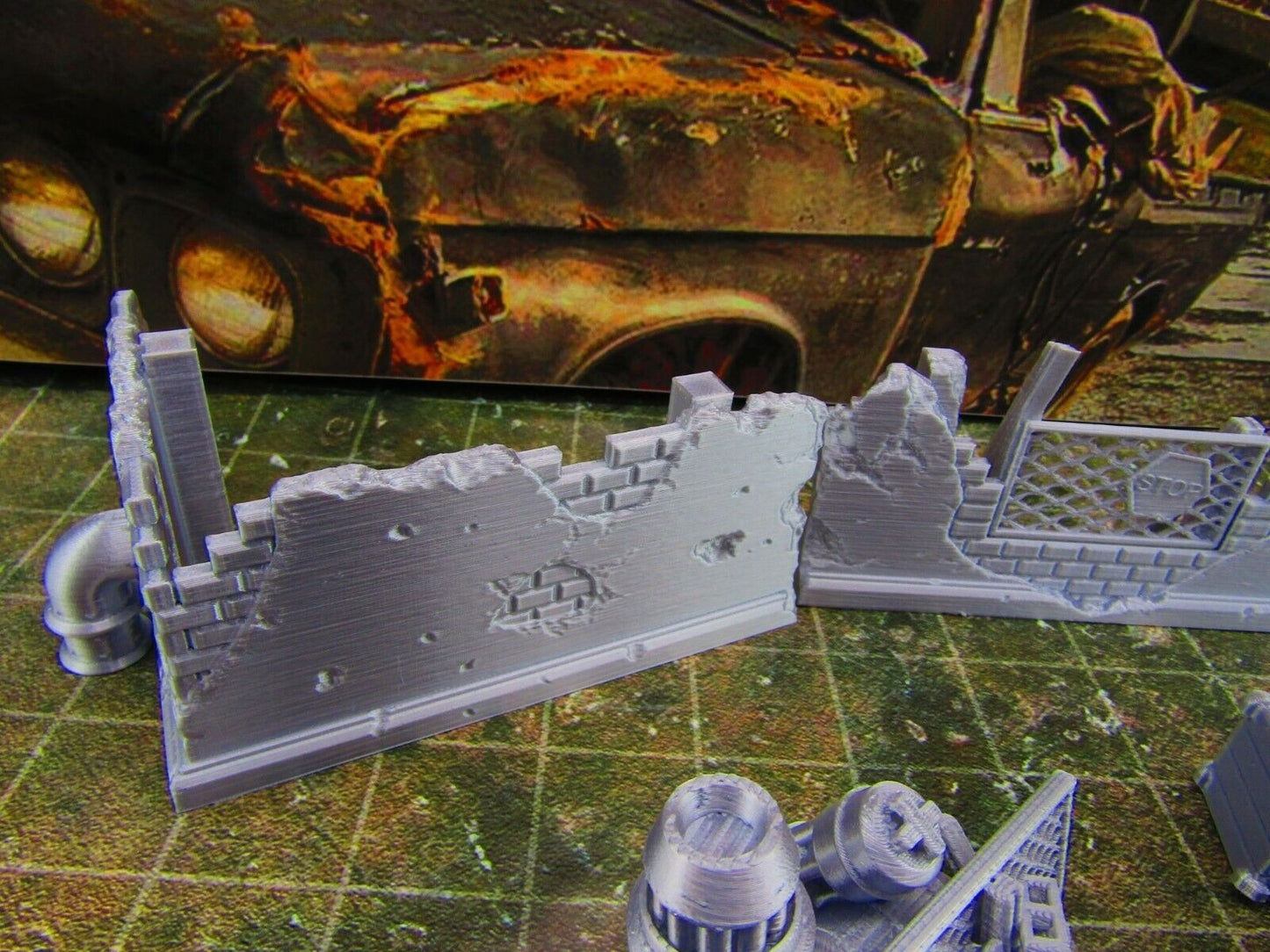 8pc Junk Barricades & Rubble Settlement Set Scatter Terrain Scenery Wasteland