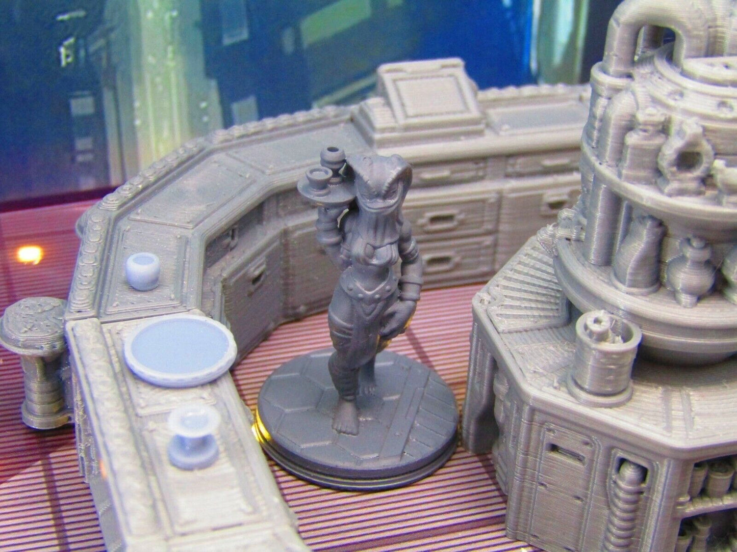 27pc Sci Fi Modular Bar Scenery Terrain Set w/ Mini Characters 3D Print