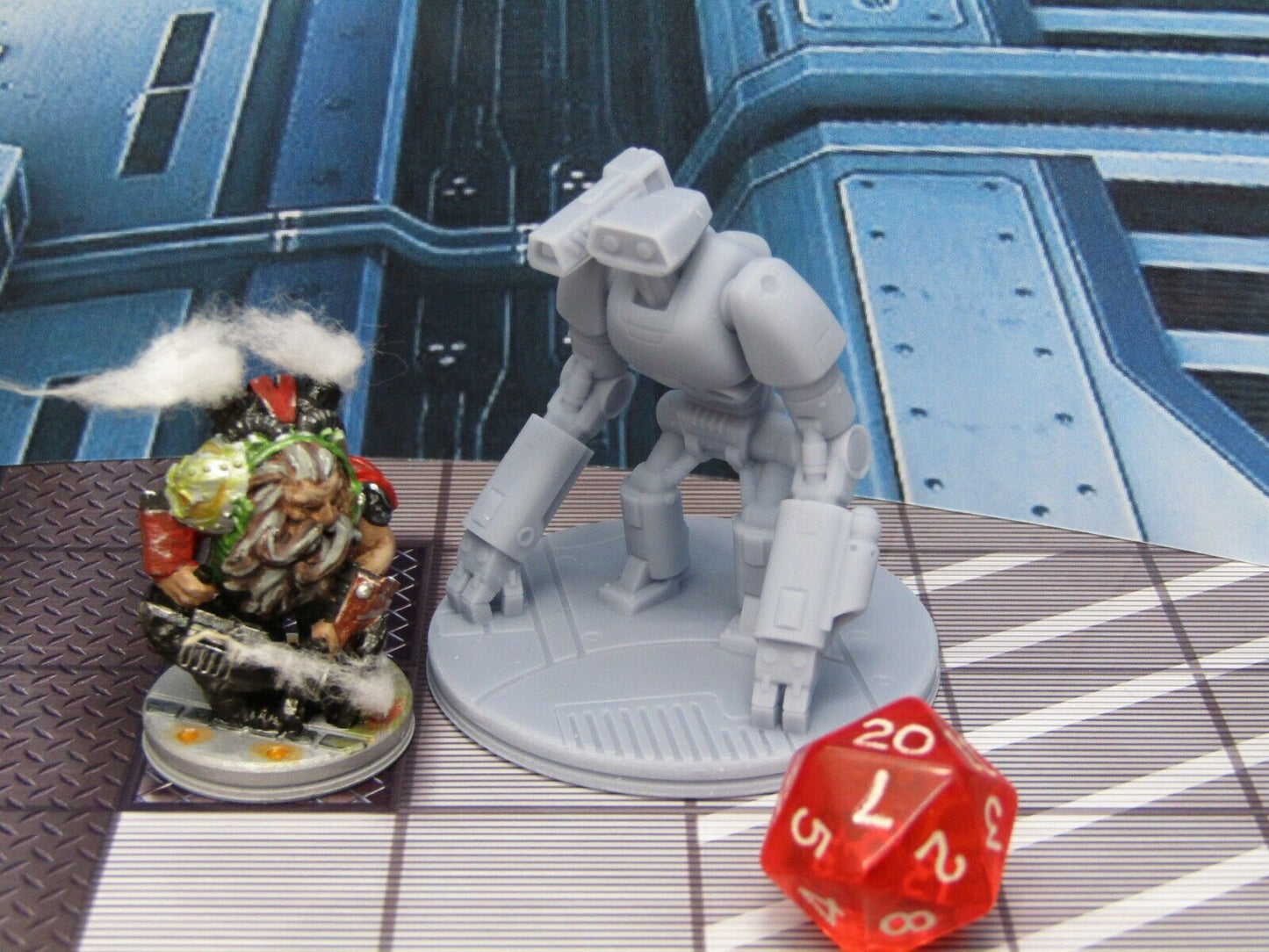 Modded R-Cee Loader Robot Droid w/ Shoulder Cannon Mini Miniature 3D Printed