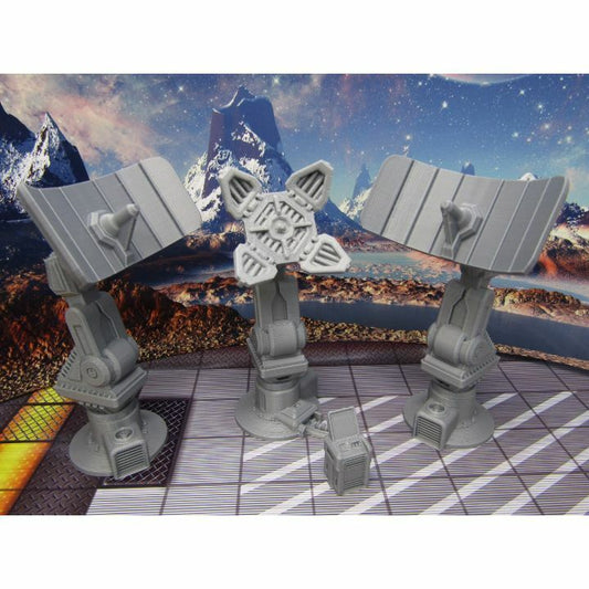 Com Tower & Satellite Dishes Scatter Terrain Scenery Miniature 3D Printed Model