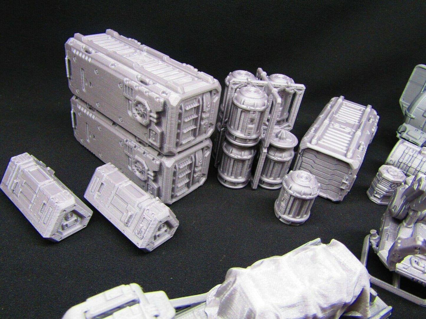 41pc Shipping Docks Cargo Set W/ Vehicles & Crane Scenery Scatter Terrain Rpg