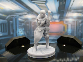 Female Space Bounty Hunter Mini Miniature Figure Scenery Terrain 3D Printed