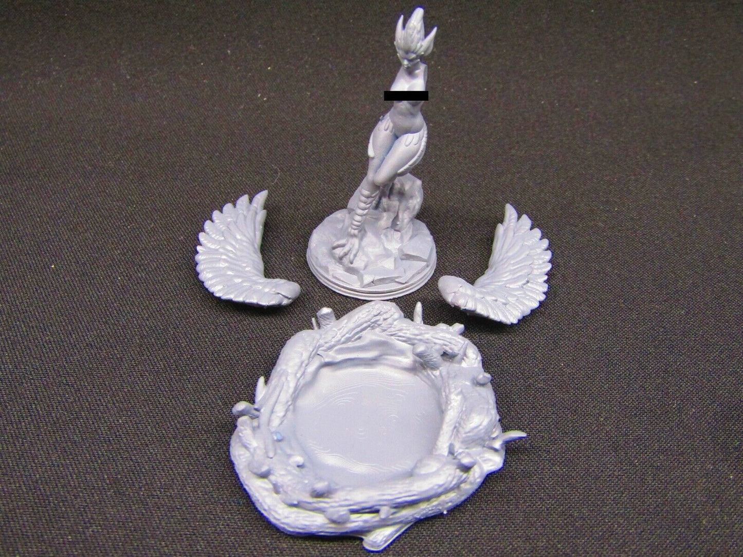 Harpy Taking Flight + Nest - Monster Mini Miniature Figure 3D Printed Model