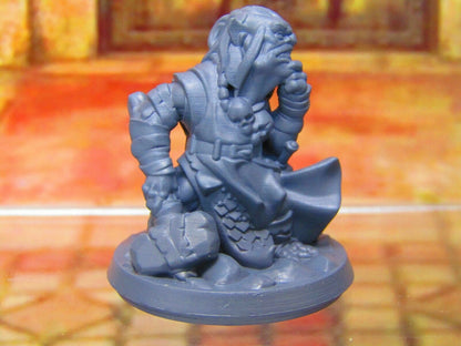 Goblin Fighter Warrior Soldier w/ Hammer Mini Miniature Figure 3D Printed Model