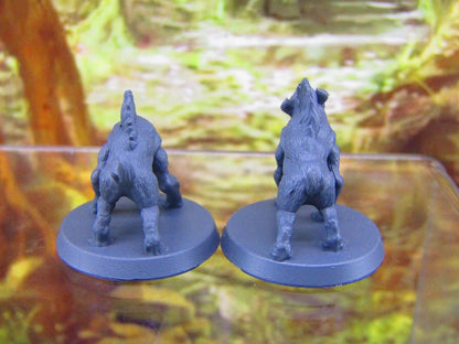 Hyenas Pair Pet Companions Familiars Mini Miniatures 3D Printed Resin Model