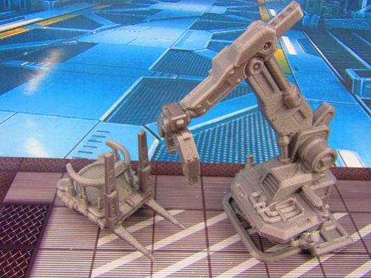 Space Docks Hover Crane & Forklift Pair Scenery Scatter Terrain 3D Printed Model