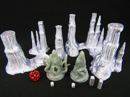 Stalagmite Stalactite W/ Roper Scatter Terrain Scenery 3D Printed Mini Miniature
