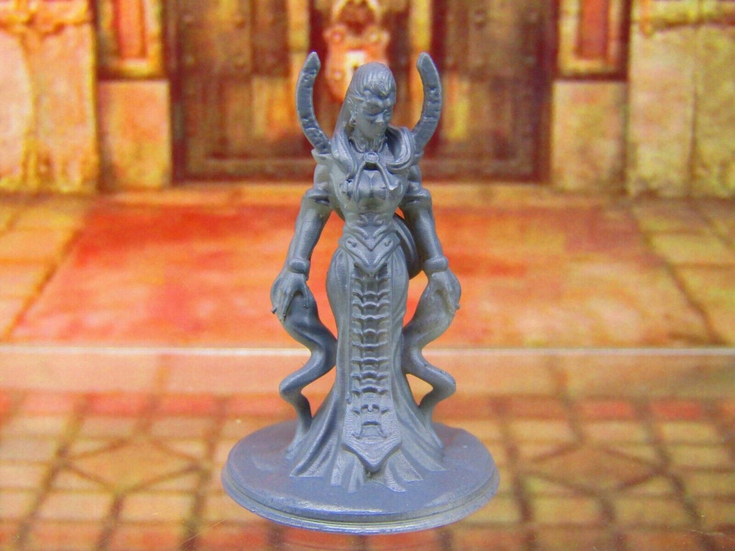 Dark Elf Evil Priestess Sorcerer Wizard Mini Miniature Figure 3D Printed Model