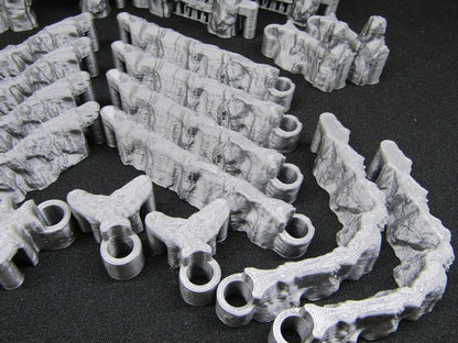 24pc DungeonSticks Dry Caverns Map Building Wall Tile Set Scenery Terrain