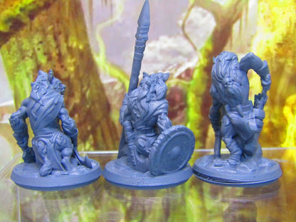 3pc Hyenaman Tribe War Party Mini Miniature Figure 3D Printed Model 28/32mm