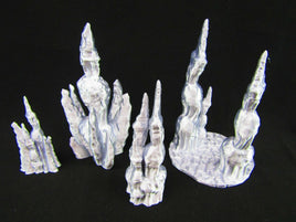 4pc Jagged Stalagmite Scatter Terrain Scenery 3D Printed Mini Miniature Model