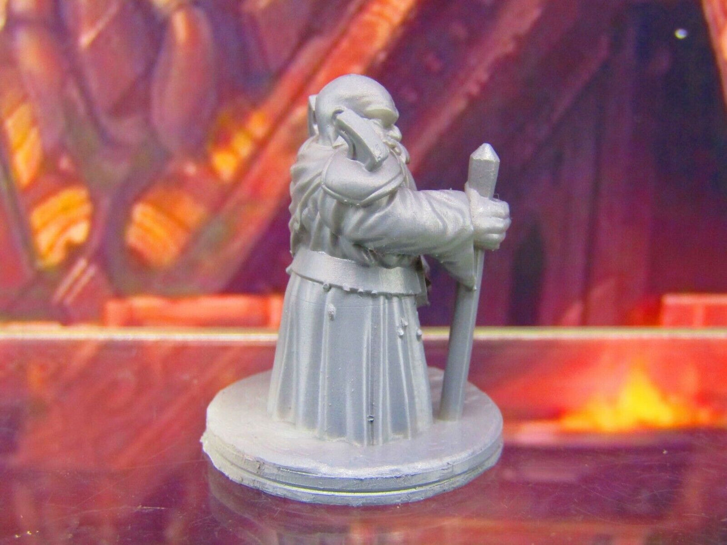 Gray Dwarf Cleric Nobleman w/ Staff Mini Miniature Figure 3D Printed Model 28/32