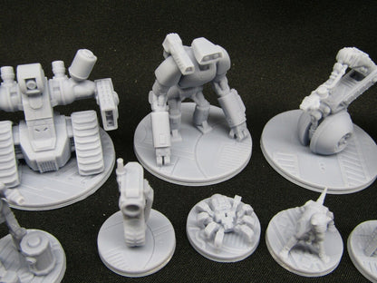 12 pc Sci Fi Mini Set 1 Droids & Robots Miniature Scatter Terrain Scenery