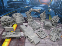
              11 Piece Droid Manufacturing Factory Scatter Terrain Scenery 3D Printed Model
            
