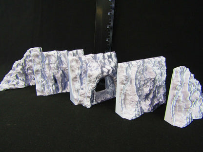 5pc Cave Entrance Modular Cliff Scatter Terrain Scenery 3D Printed Mini