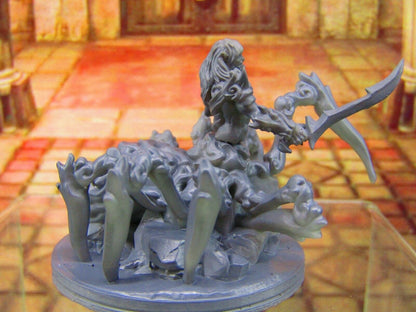 Dark Elf Arachnid Spider w/ Sword Mini Miniature Figure 3D Printed Model 28/32mm