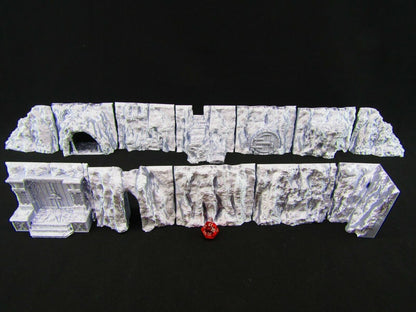 12pc Modular Cliff Wall Set Scatter Terrain Scenery 3D Printed Mini Miniature