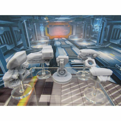 5 Piece Drone Bot Droid Robot Lot Mini Miniature 3D Printed Figure Model