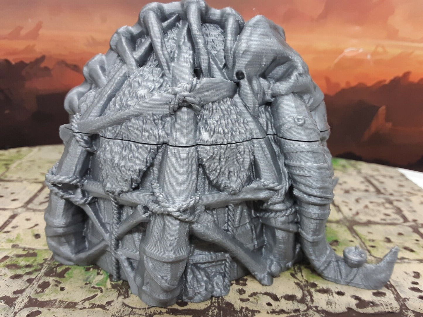 Hunter's Tribal Skull Hut Scenery Terrain Miniature Model Dungeons & Dragons D&D