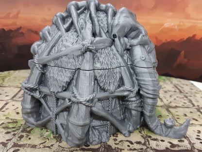 Hunter's Tribal Skull Hut Scenery Terrain Miniature Model Dungeons & Dragons D&D