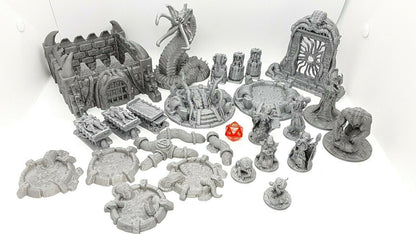 26 Piece Den of Alien Evil Mindflayer Encounter Scatter Terrain Set Scenery D&D