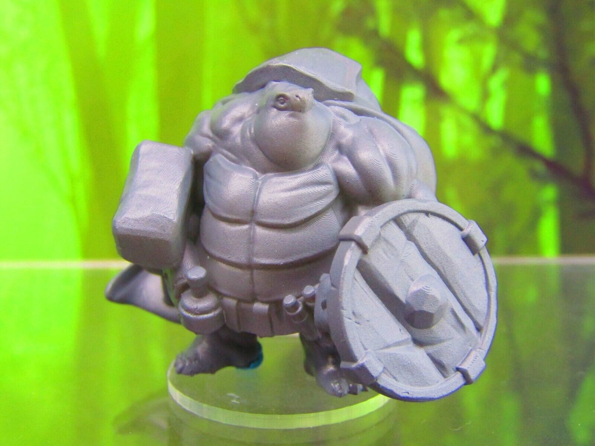 Tortle Paladin Turtle Man Mini Miniature Figure 3D Printed Model 28/32 ...