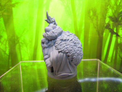 Druid Hermit Dwarf w/ Mask and Bird's Nest Hat Mini Miniature 3D Printed Model