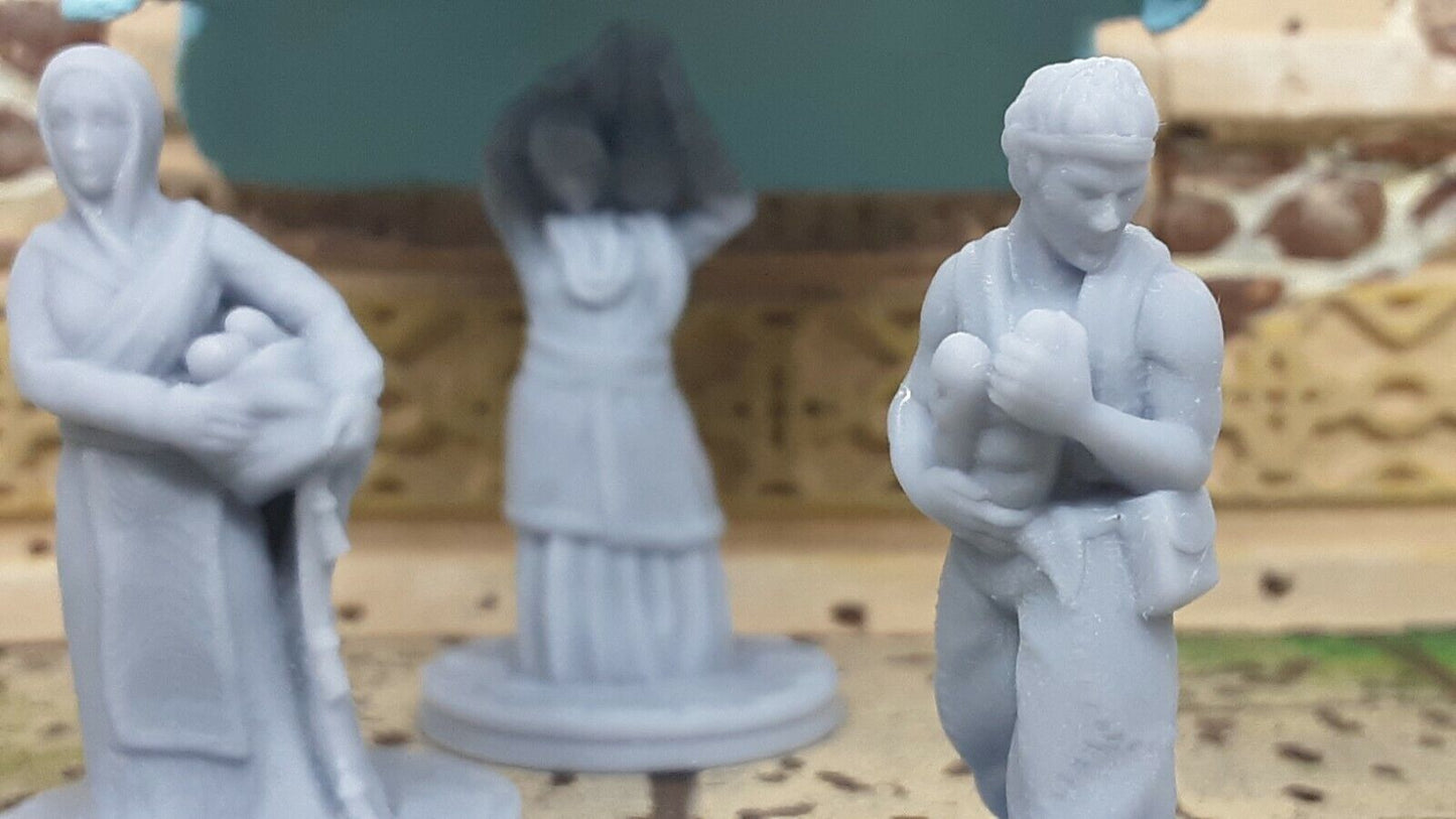 Market Patrons Villages Mini Miniatures Figure D&D Game 28-32MM 3D Printed Resin
