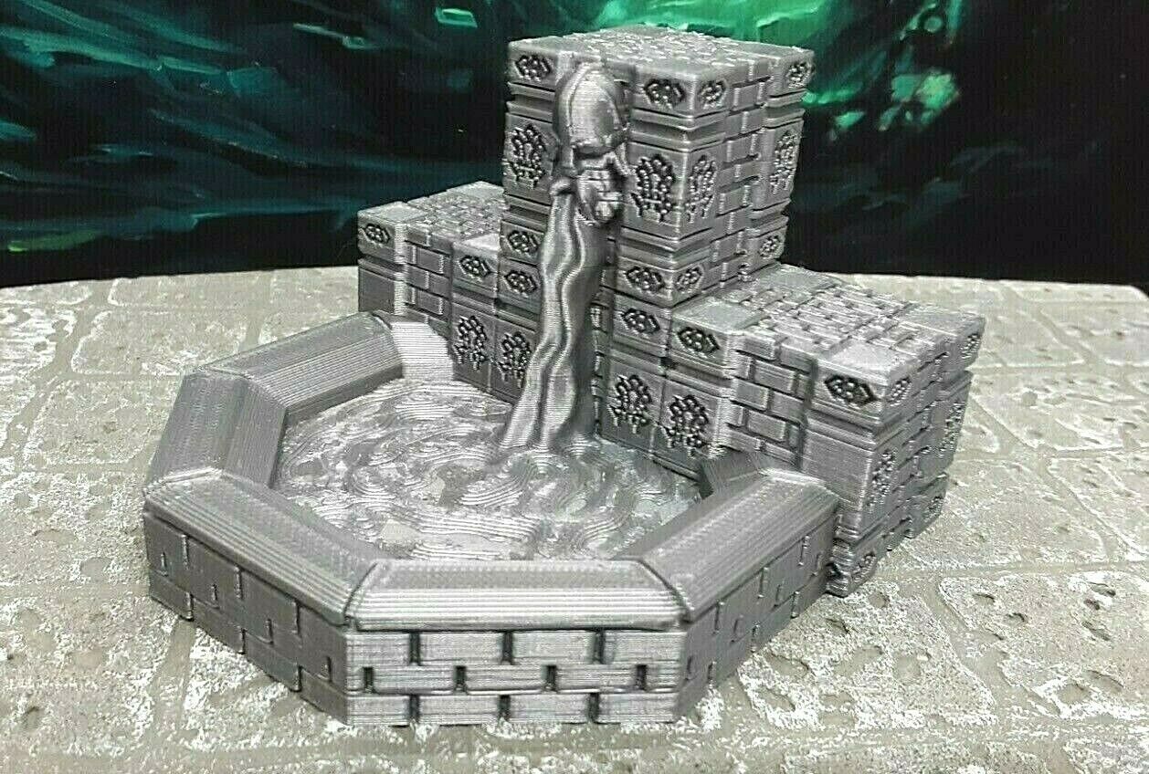 7 Piece Dwarven Halls Fountain Set Scatter Terrain Miniature Dungeons & Dragons