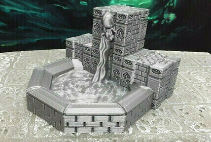 7 Piece Dwarven Halls Fountain Set Scatter Terrain Miniature Dungeons & Dragons