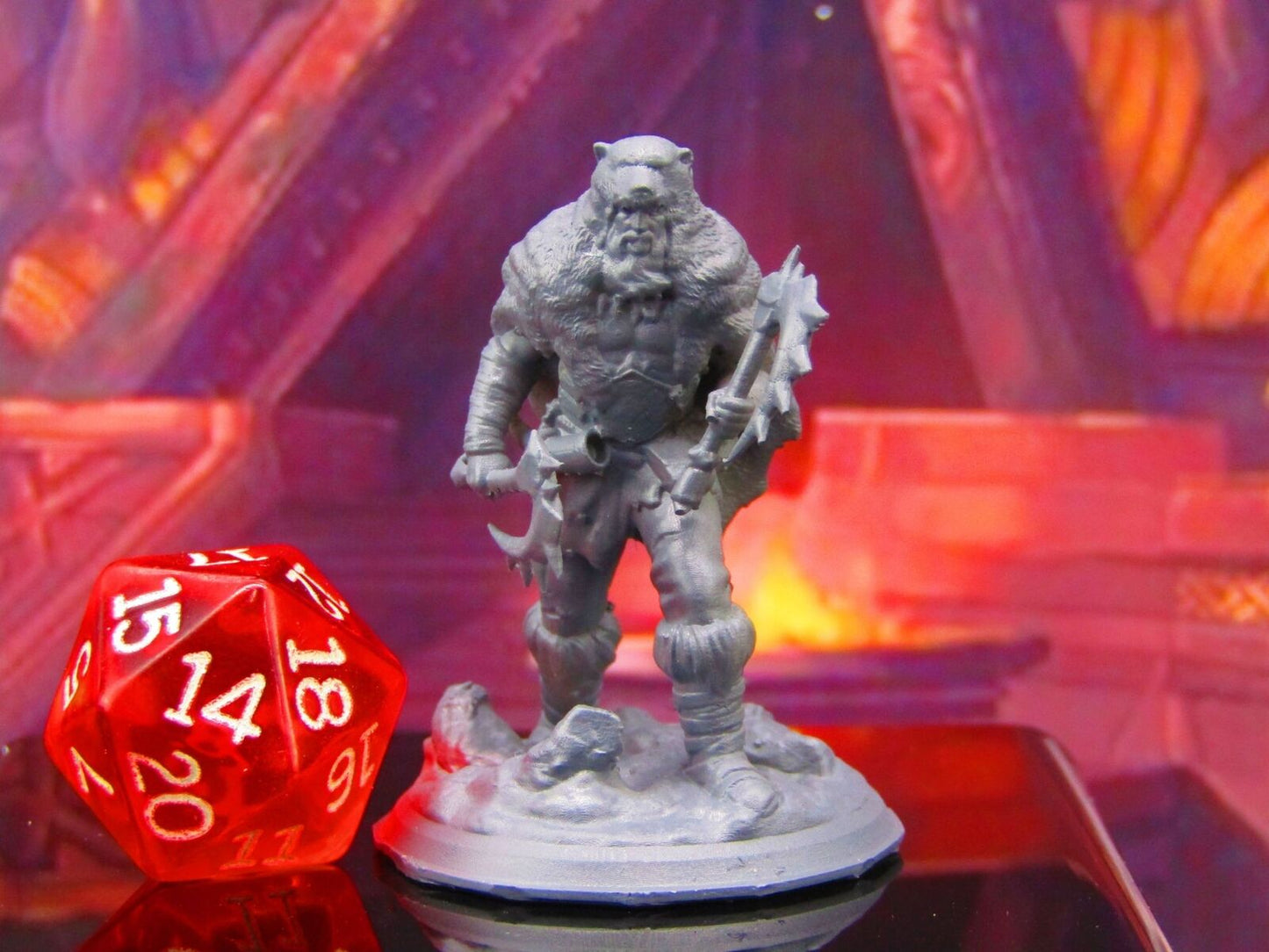 Berserker Barbarian Warrior Bear Zerker Mini Miniature Model Character Figure