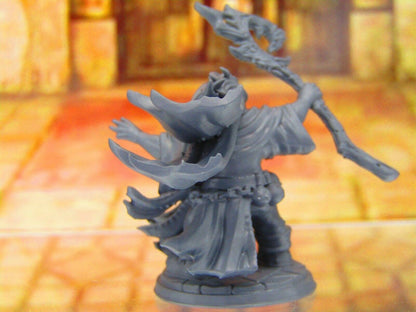 Hesur Stormbearer Wizard Sorcerer Magician w/ Staff Dwarf Mini Miniature 3D