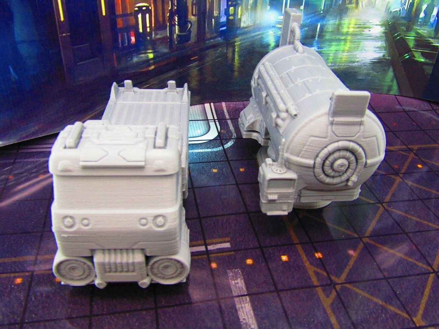 Flatbed Hover Truck & Tanker Space Vehicle Car Scenery Scatter Terrain 3D Print