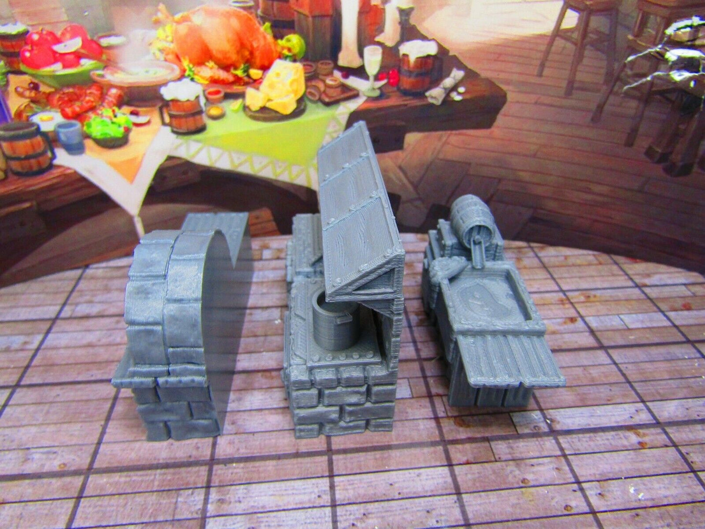 4 Piece Inn Tavern Restaurant Small Kitchen Set Scenery Scatter Terrain Props