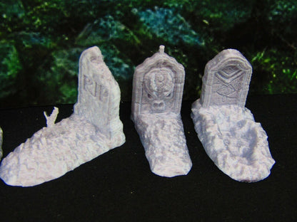 5pc Disturbed Graves Graveyard / Cemetery Scatter Terrain Scenery Tabletop