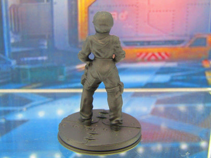 Alien Spaceship Female Fighter Pilot Mini Miniature Figure 3D Printed Model
