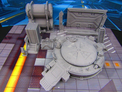 8 pc Space Ship Hangar Starfighter Landing & Service Bay Scenery Scatter Terrain