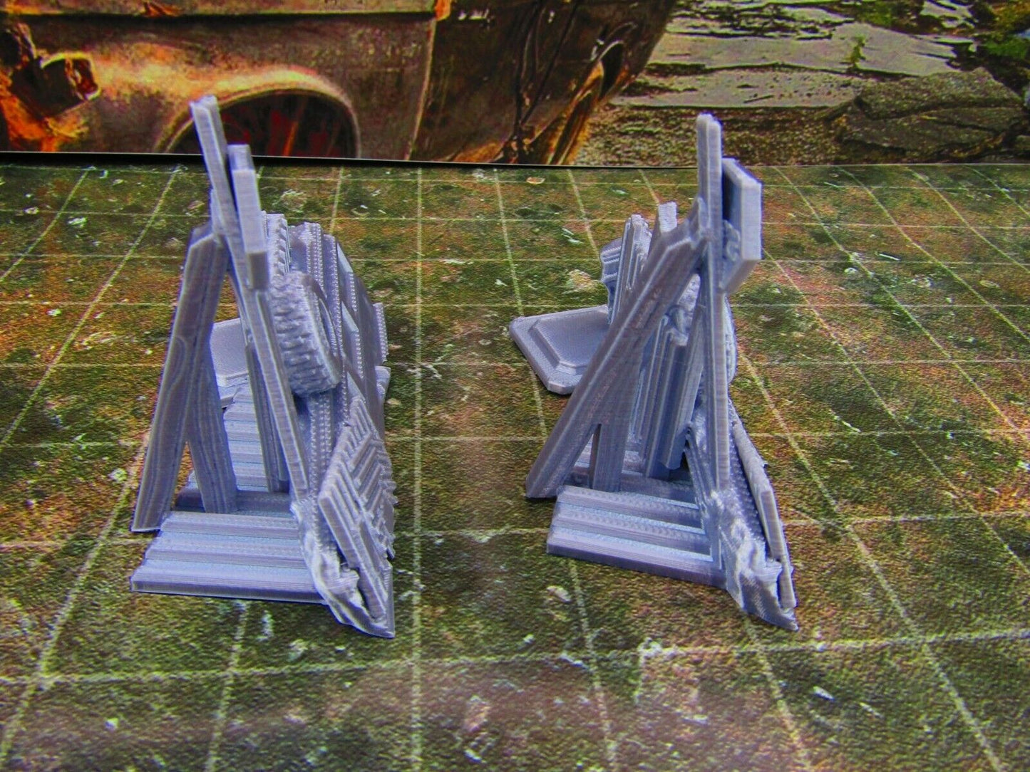2pc Building Rubble Straight Brick Barricade Scatter Terrain Scenery Wasteland A